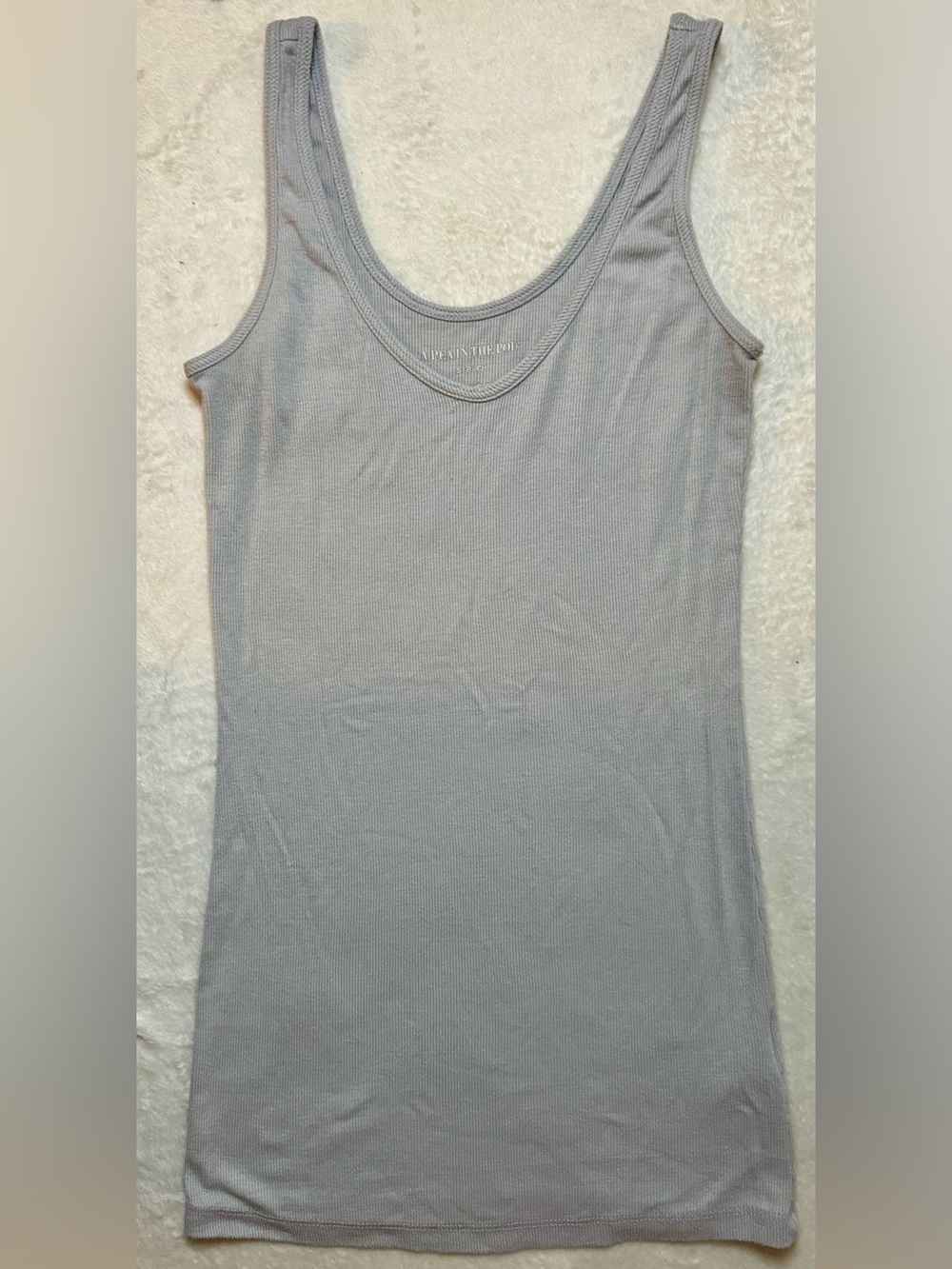 Classic Maternity Scoop Neck Tank Top - Small Light Grey